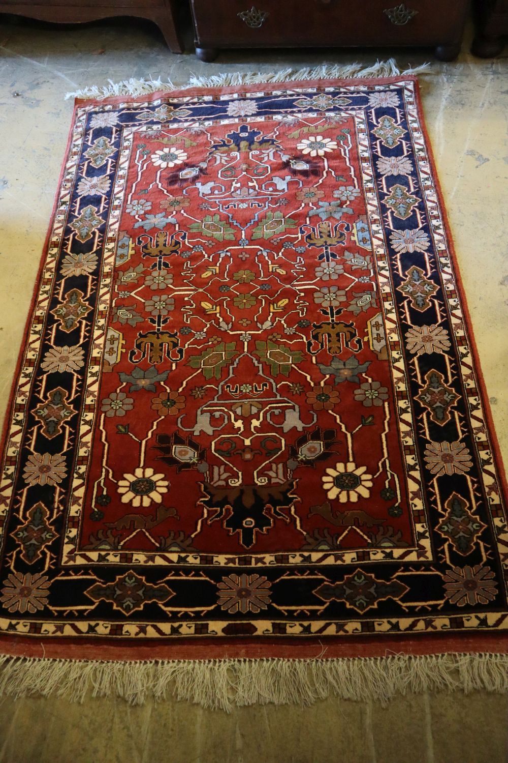 A North West Persian part silk rug, 190 x 126cm